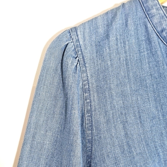 Point Sur J.Crew Denim Button Down Cotton Lyocell Women's Blouse Size S - Picture 3 of 6